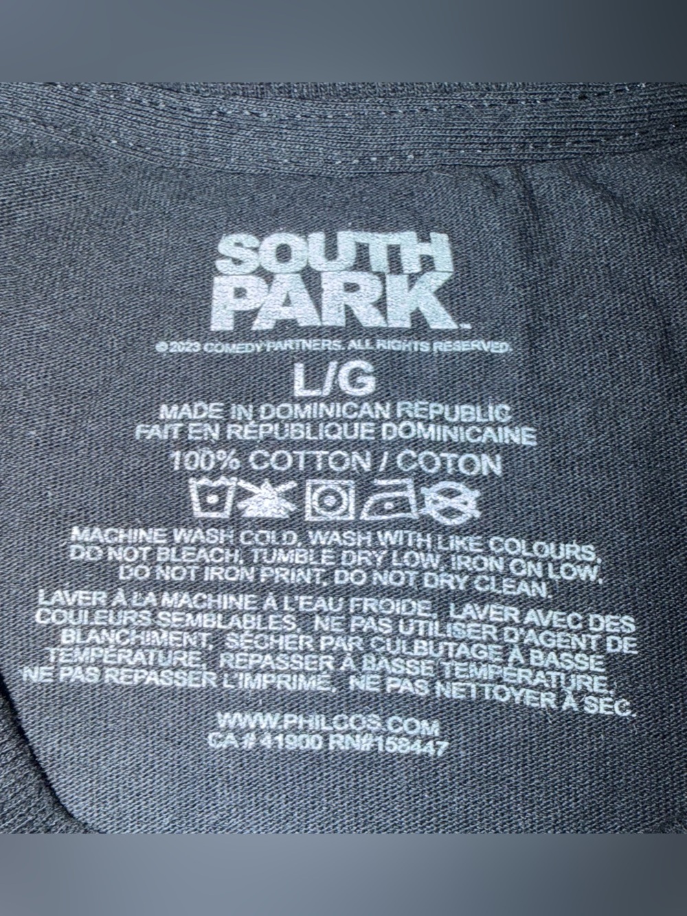 South Park Eric Cartman Sz Large Black Graphic Print Crew Neck T-Shirt Men - Picture 4 of 6